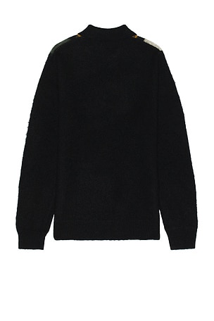 Beams Plus Knit Shaggy Polo in Black