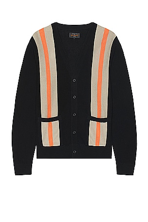 Cardigan Stripepatchwork Like Jacquard Beams Plus