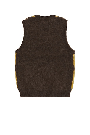 Beams Plus Argyle Vest Mohair in Brown