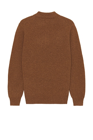 Beams Plus Knit Polo 9g Sweater in Brown