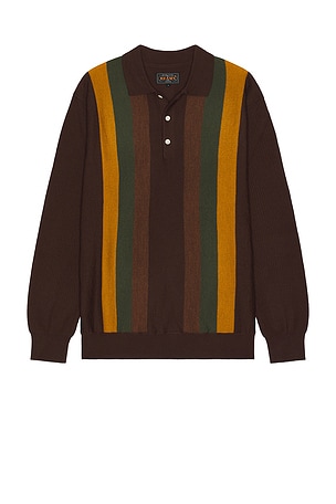 Knit Polo Stripe Beams Plus