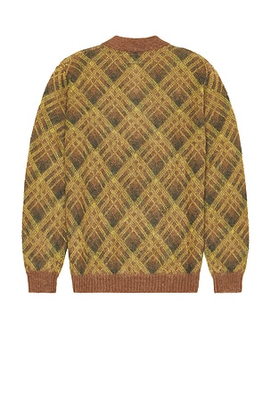 Beams Plus Knit Polo Stripe in Brown
