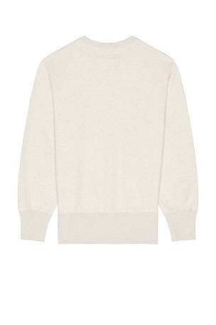Beams Plus Sweat Crew Print in Cream
