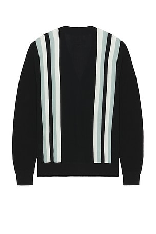Beams Plus Cardigan Stripe in Black. Size XL. Also