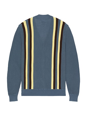 Beams Plus Cardigan Stripe in Blue