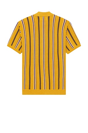 Beams Plus Zip Knit Stripe in Yellow