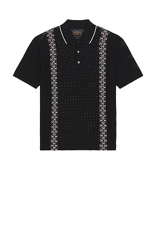 Knit Polo Mesh Stripe Beams Plus