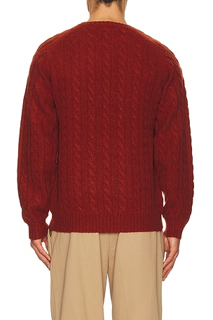 Beams Plus Crew Cable 5g Sweater in Red. Size XL. Also
