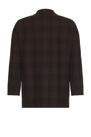 Beams Plus 3B Box-Fit Jacket Wool Plaid in Brown