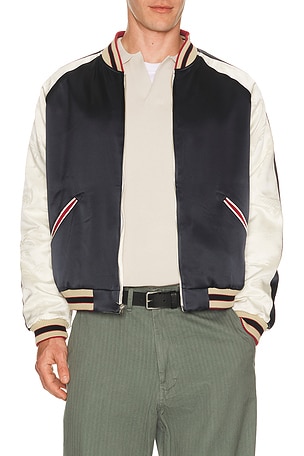Beams Plus Oriental Jacket Reversible in Navy,White