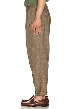 Beams Plus 2 Pleats Trousers in Brown