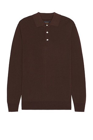 Beams Plus Knit Polo in Brown