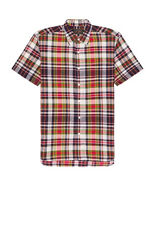 B.d. Short Sleeve Indian Madras Shirt Beams Plus