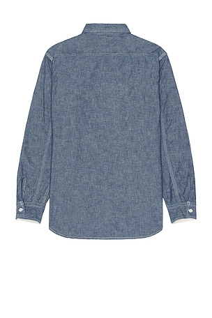 Beams Plus Work Chambray Shirt in Blue