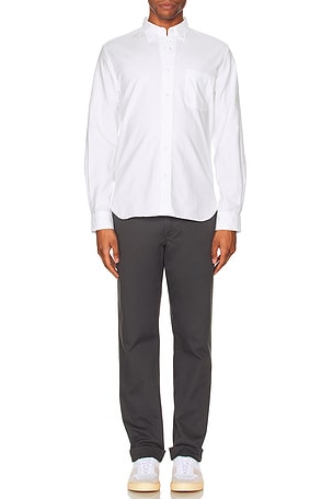 Beams Plus B.D. Oxford Shirt in White. Size S. Also