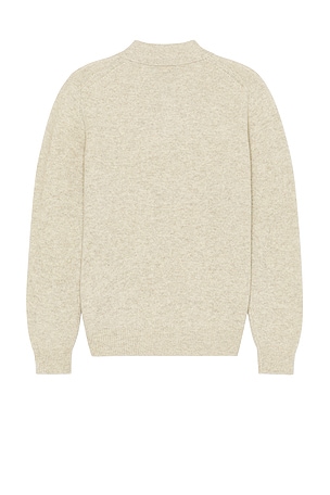 Beams Plus Knit Polo 9g Sweater in Beige