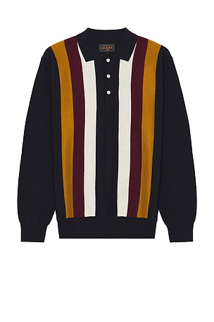 Knit Polo Stripe Beams Plus