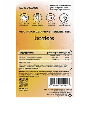 barriere Hello Sunshine Vitamin D3 Patch 36 Pack in Evil Eye