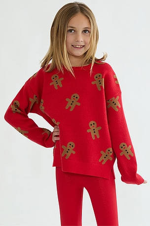 BEACH RIOT Kids Little Callie Sweater in Red. Size 5/6. Also