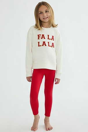 BEACH RIOT Kids Little Peppa Legging in Red