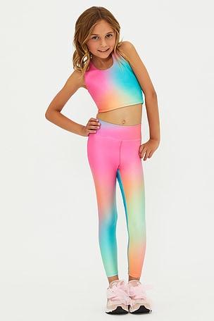 BEACH RIOT Little Peppa Legging in Pink, Blue. Size 5/6. Also