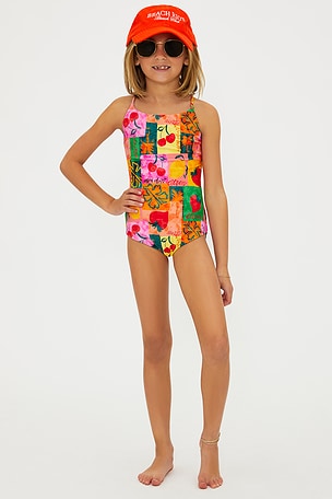 BEACH RIOT Kids Little Julia One Piece Swimsuit in Orange