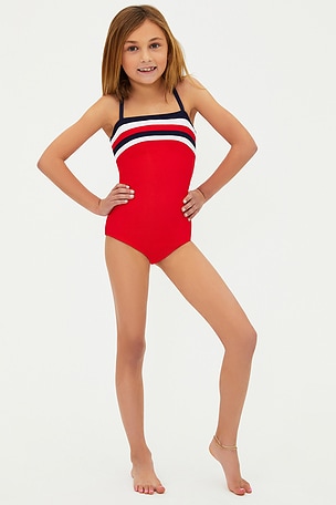 BEACH RIOT Kids Little Jessa One Piece Swimsuit in Red