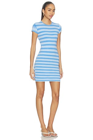 BEACH RIOT Freja Mini Dress in Blue,Baby Blue. Size L. Also