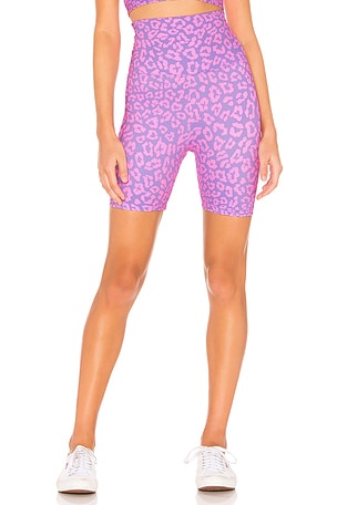 BEACH RIOT Bike Short in Purple Leopard REVOLVE