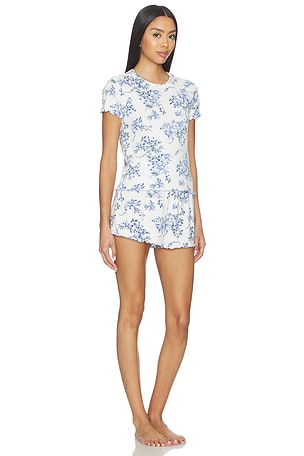 BEACH RIOT Bay Short Sleep Set in Blue,White