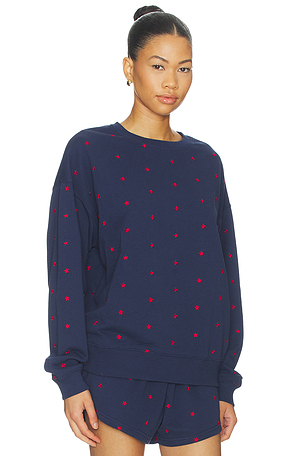 BEACH RIOT Devyn Oversized Sweatshirt in Navy. Size XS. Also