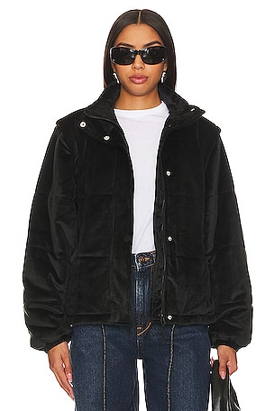 Kendall and kylie 2025 velour puffer jacket