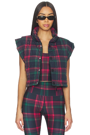 BEACH RIOT Canyon Puffer Vest in Green. Size XS. Also