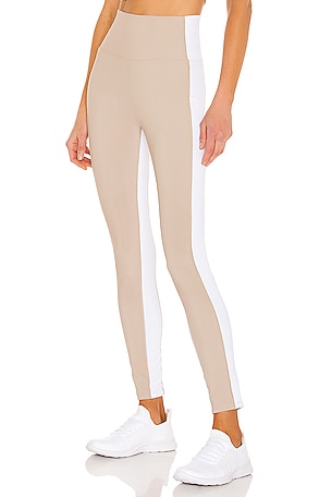 Beyond Yoga Lux High Waisted Angled Midi Legging in Etched Fans Blocked