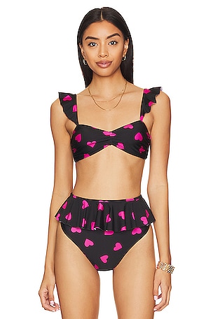 BEACH RIOT Blaire Bikini Top in Valentine Heart
