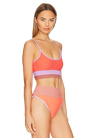 BEACH RIOT Eva Bikini Top in Orange