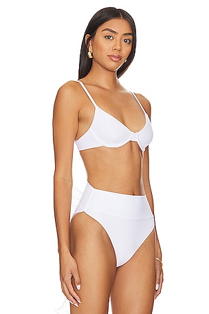 BEACH RIOT Camilla Bikini Top in White