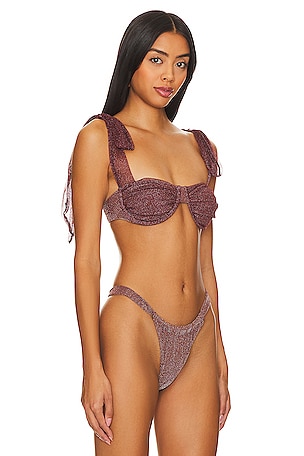 BEACH RIOT Drea Bikini Top in Brown