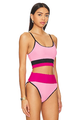 BEACH RIOT Eva Bikini Top in Pink