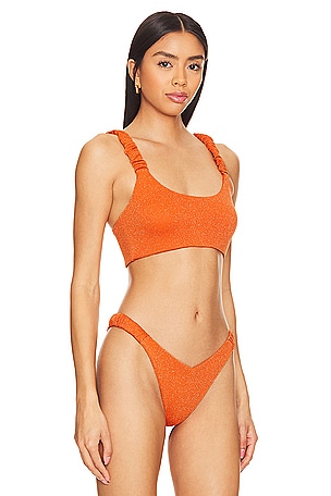 BEACH RIOT Effie Bikini Top in Orange