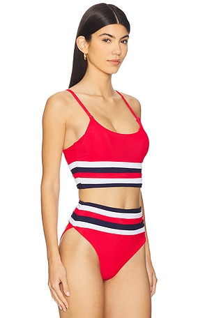 BEACH RIOT Mae Bikini Top in Red