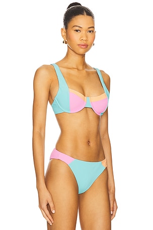 BEACH RIOT Brooks Bikini Top in Baby Blue. Size XS. Also