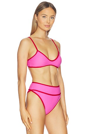 BEACH RIOT Leona Bikini Top in Pink. Size XS. Also