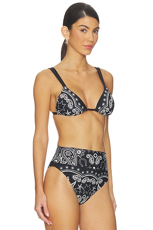 BEACH RIOT Saige Triangle Bikini Top in Black