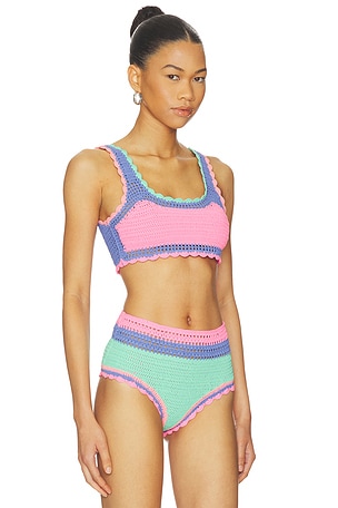 BEACH RIOT Andy Bikini Top in Pink,Blue