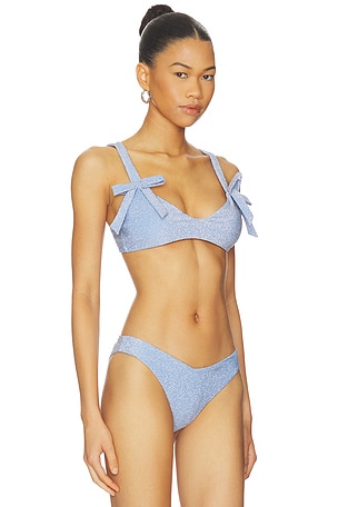 BEACH RIOT Darlene Bikini Top in Blue