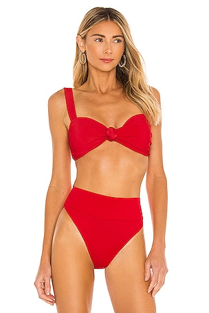 Red Wide Straps Luxury Bra Bikini V Bikini Red - Brand HAIGHT