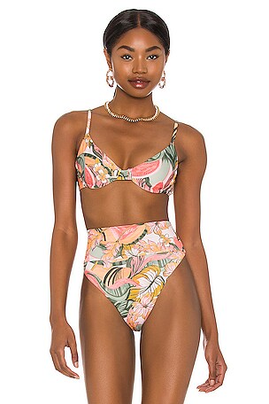 BEACH RIOT Camilla Bikini Top in Tropical Floral REVOLVE