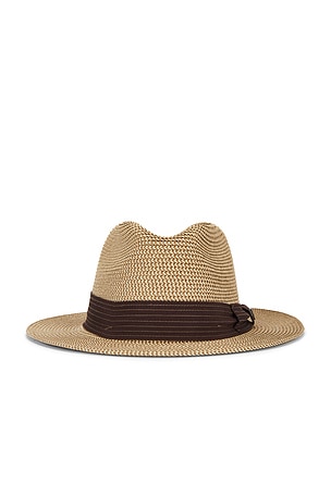 Roma Straw Packable Fedora Hat Brixton