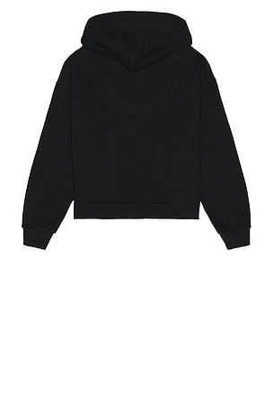 Brixton Embroidered Heavyweight Oversized Full Zip Hoodie in Black